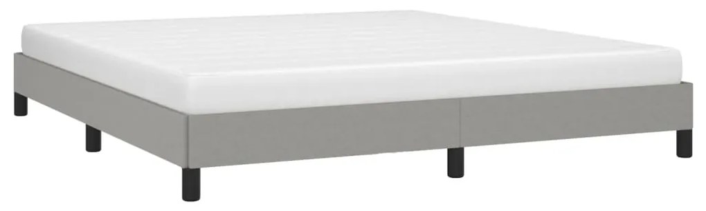 Estrutura de cama sem colchão 180x200 cm tecido cinzento-claro