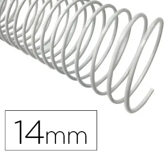 Espiral Q-Connect Metálica Branco 64 5:1 14 mm 1 mm Caixa de 100 Unidades