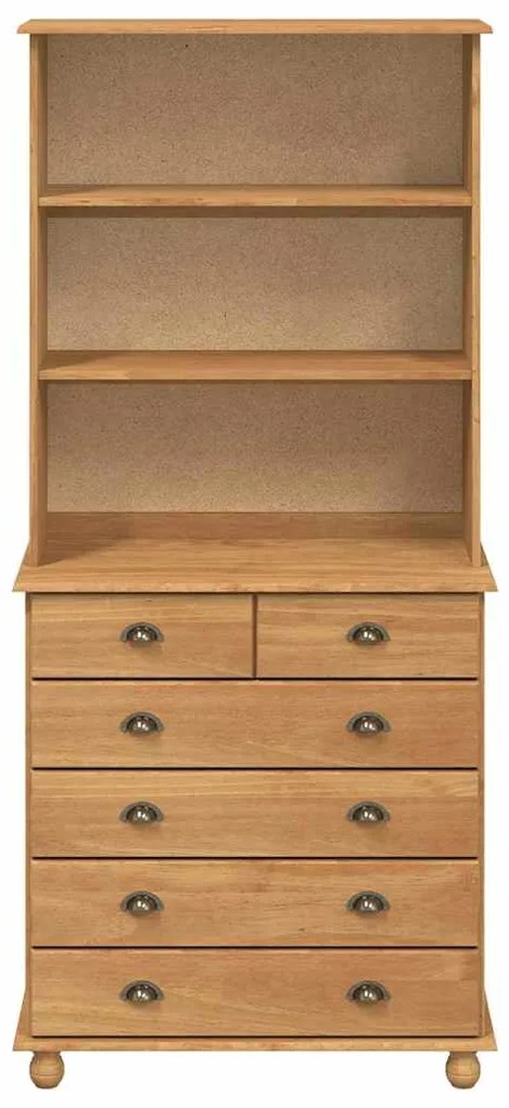 Hutch “ASKIM” Castanho 91x40x199.5 cm Madeira Maciça Pinus