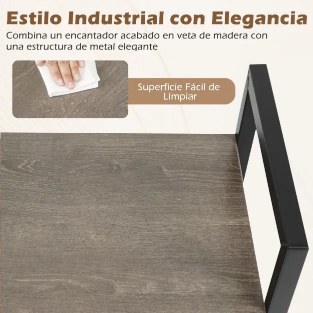 Estante metálica compacta 42 x 28 x 71 cm de 3 níveis com prateleiras abertas e proteção anti-tombamento para sala de estar, escritório ou estúdio, em