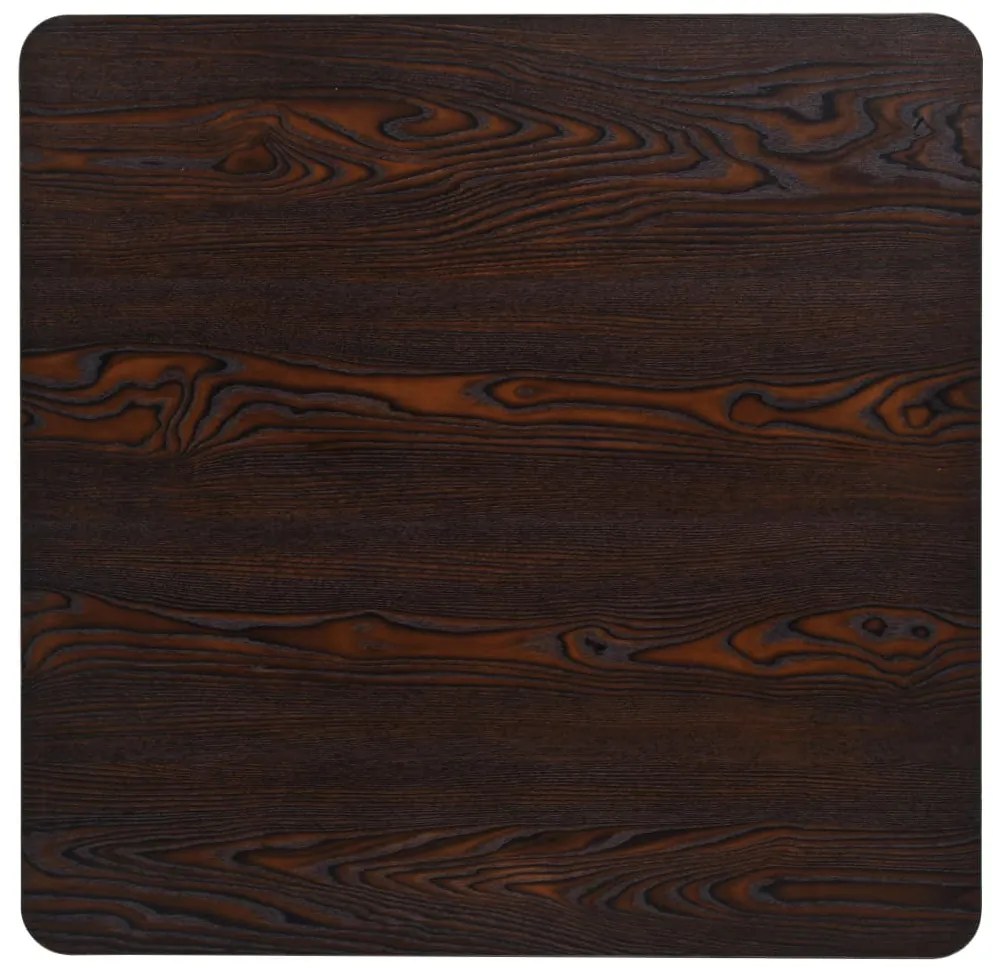 Mesa bistrô em MDF e aço quadrada 80x80x75 cm cinzento escuro