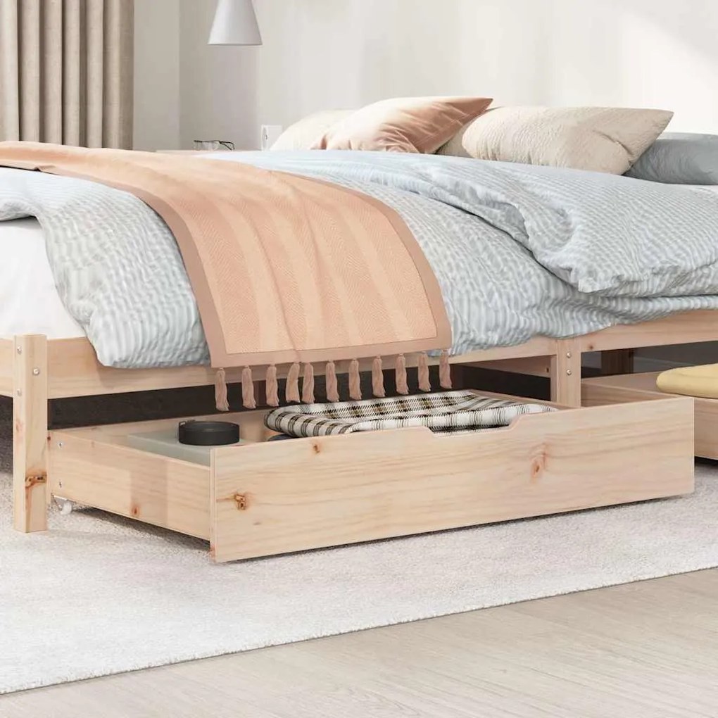 Gavetas para cama com rodas 2 pcs 90x55x17 cm pinho maciço