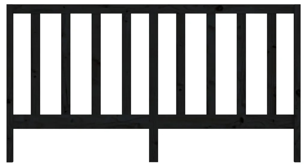 Cabeceira de cama 186x4x100 cm pinho maciço preto