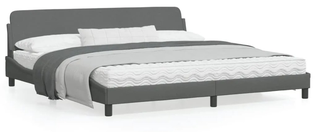 vidaXL Estrutura de cama sem colchão 200x200 cm tecido cinzento-escuro