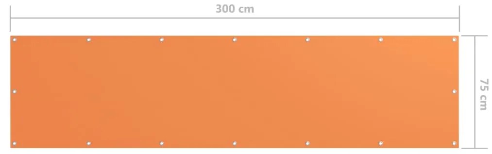 Tela de varanda 75x300 cm tecido Oxford laranja
