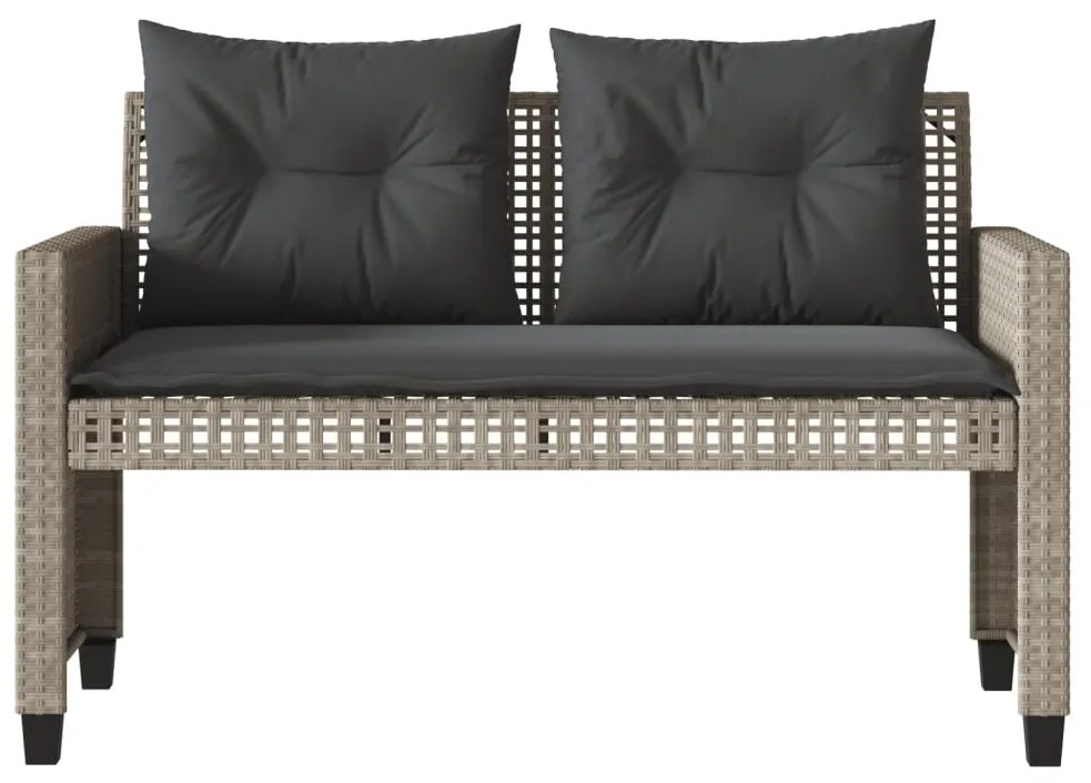 4 pcs conj. sofás jardim c/ almofadões vime PE/vidro
