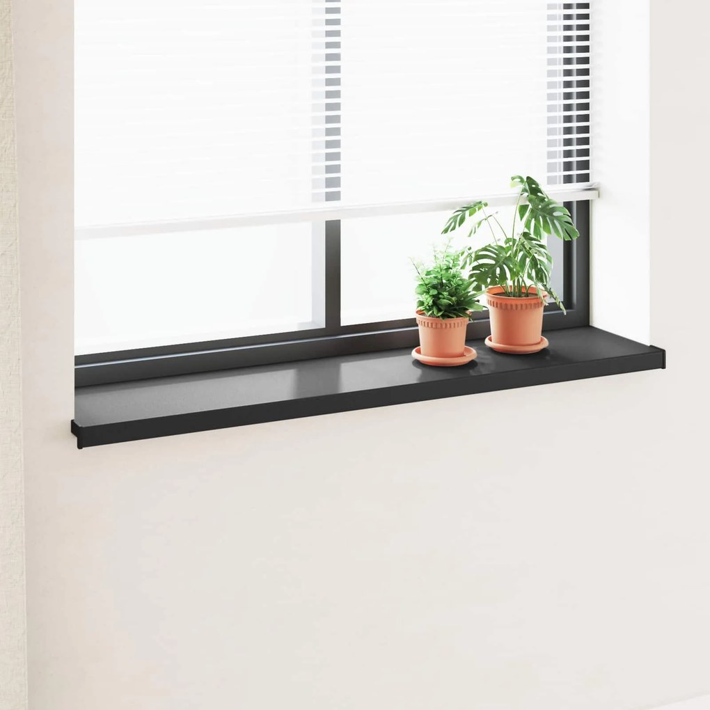 vidaXL Soleira de Janela Preto com Textura de Madeira PVC