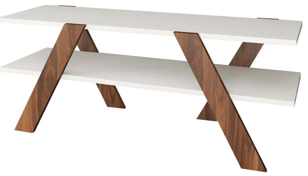 Móvel TV Basic – Branco e Nogueira – 120x45x33,1 cm