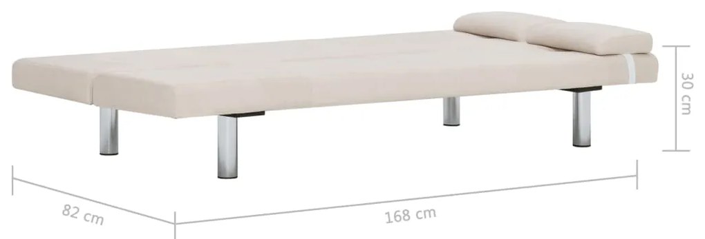 Sofá Cama Vivian - Cor Creme - Em Tecido, Estrutura em Madeira, Pernas