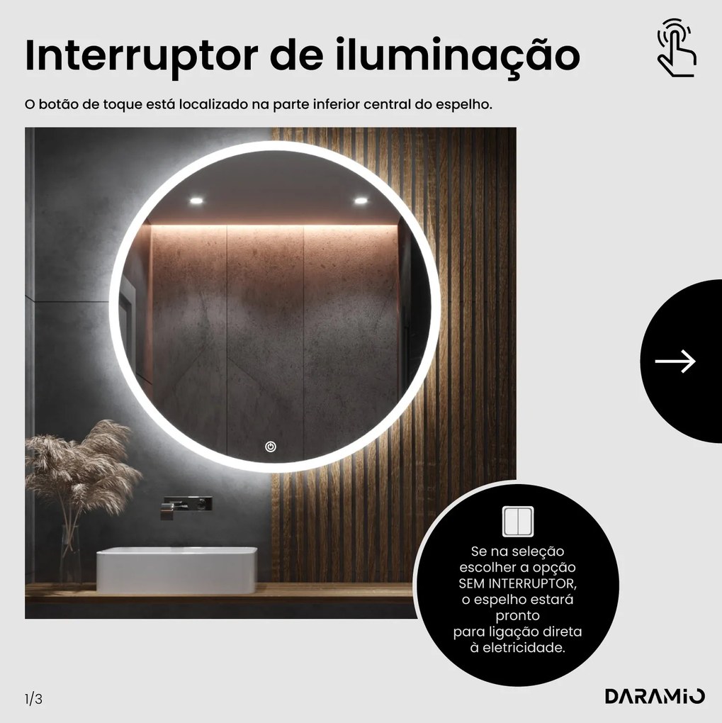 Espelho redondo com luz E1