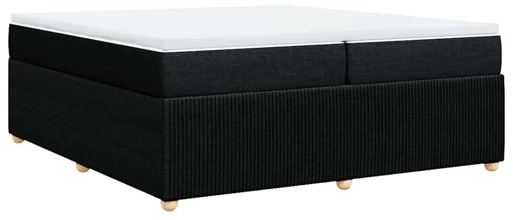 Cama com molas/colchão 200x200 cm tecido preto