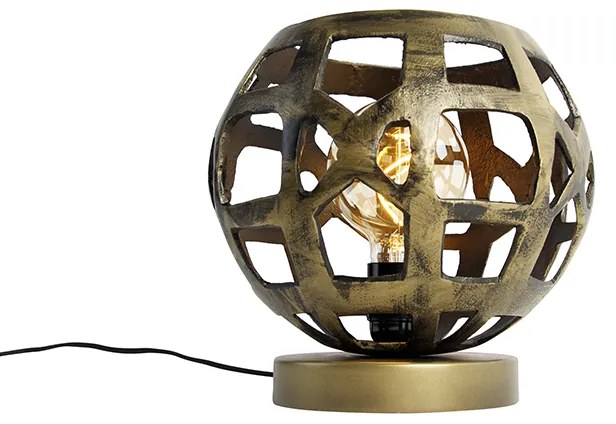 Candeeiro de mesa industrial dourado antigo - Bobby