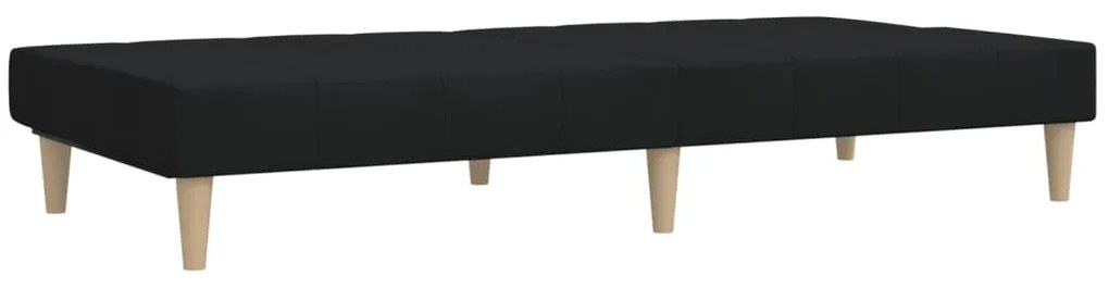 Sofá-cama de 2 lugares tecido preto