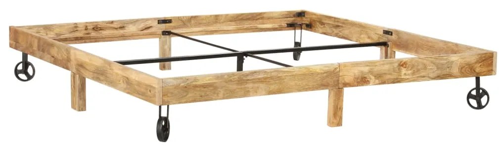 Estrutura de cama madeira de mangueira maciça 200x200 cm