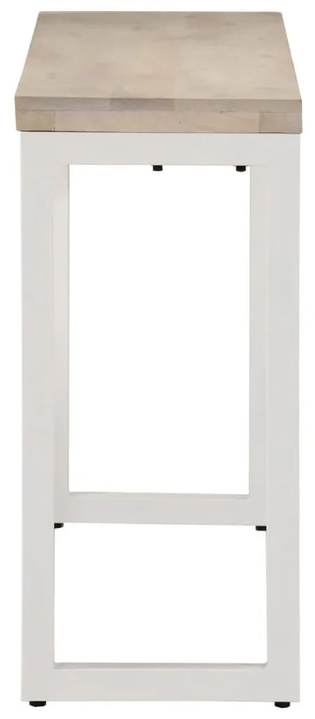 Mesa consola 110x35x76 cm mangueira maciça/ferro castanho