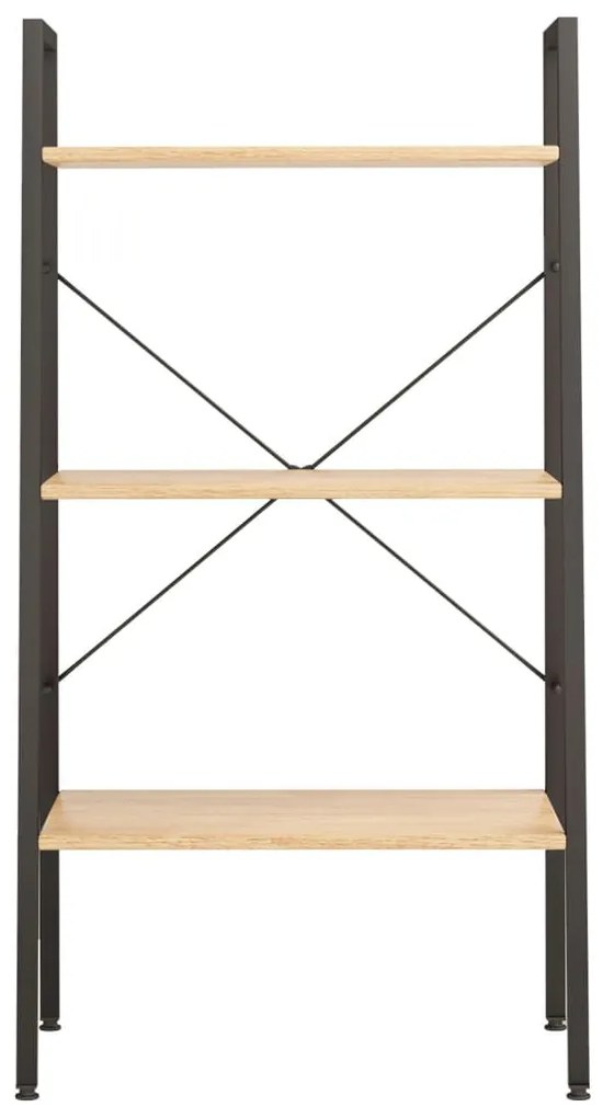 Estante de pé 3 prateleiras 56x35x108 cm castanho-claro e preto