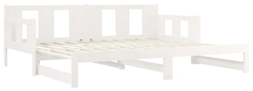 Estrutura sofá-cama de puxar 2x(80x200) cm pinho maciço branco