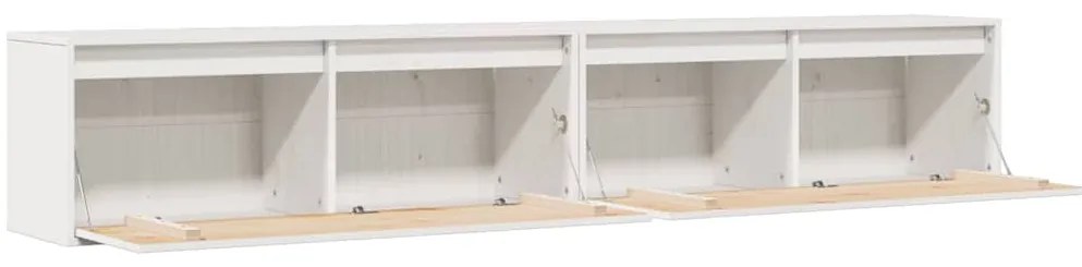 Armários de parede 2 pcs 100x30x35 cm pinho maciço branco