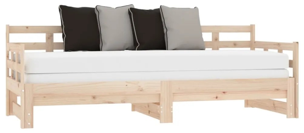 Estrutura sofá-cama de puxar 2x(90x200) cm pinho maciço