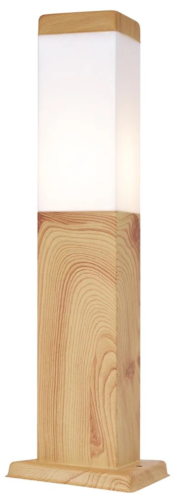 Candeeiro de pé moderno para exterior aço com impressão de madeira 45cm IP44 - Malois Moderno