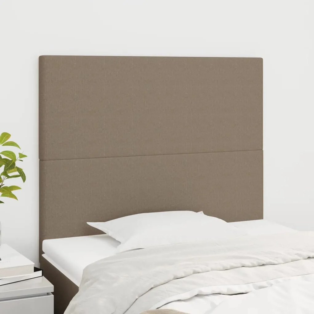 Cabeceira cama 2 pcs tecido 80x5x78/88 cm cinzento-acastanhado