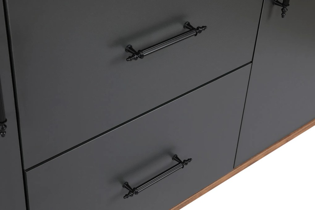 Console Cordoba – Walnut Anthracite – 160 cm x 77 cm x 40 cm