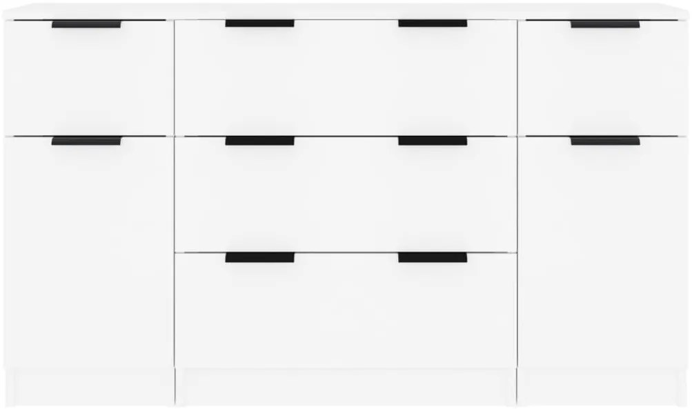 3 pcs conjunto de aparadores madeira processada branco