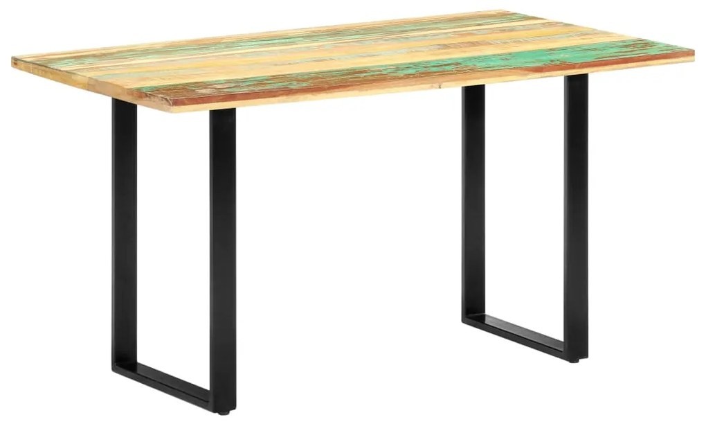 Mesa de jantar 140x70x76 cm madeira recuperada maciça