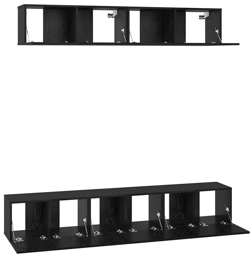 Conjunto de móvel de TV 5 pcs Carvalho Preto 80 x 30 x 30 cm