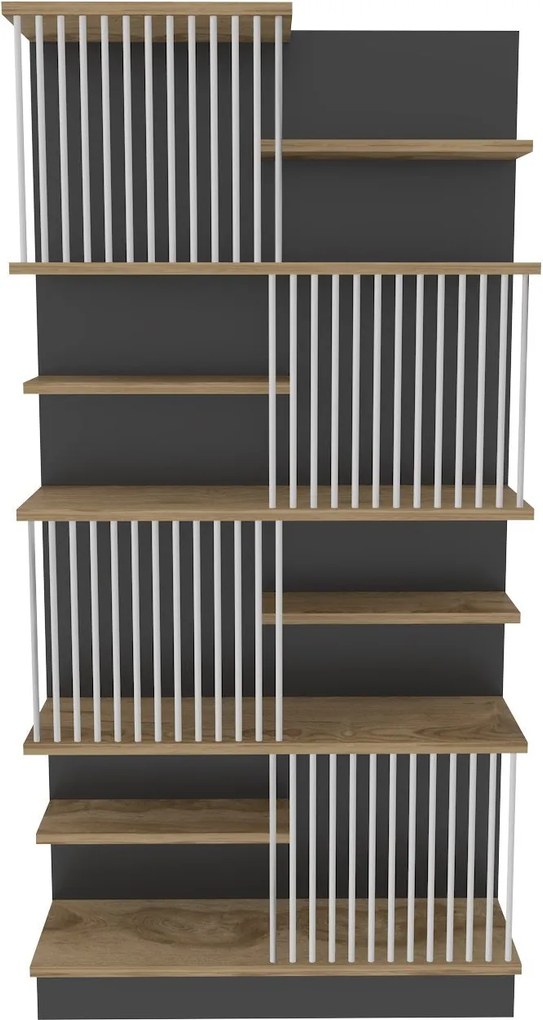 Estante Arya – Preto Carvalho – 80x160x24,6 cm