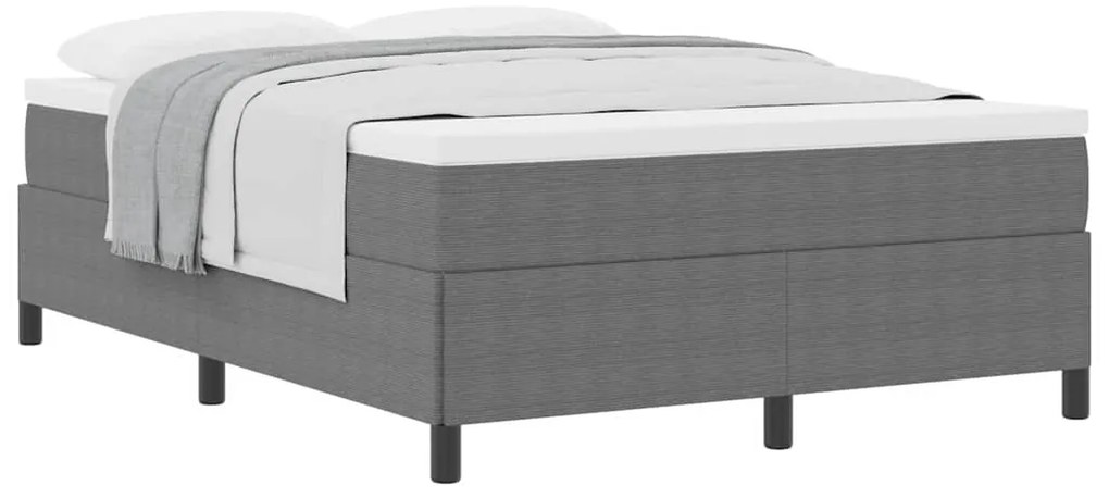 Cama vidaXL Cinza Claro 140x200 cm em Tecido Cotelê