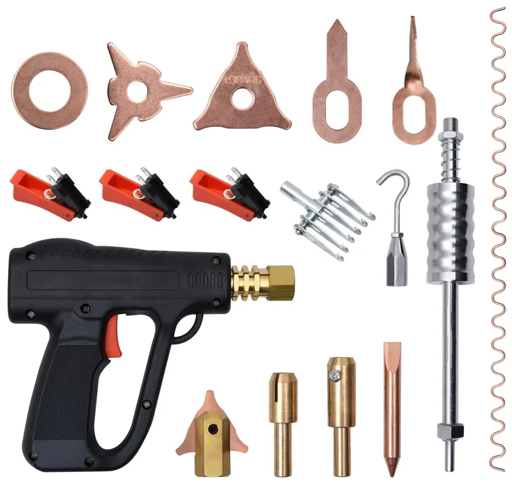 vidaXL 67 pcs conjunto de reparação de mossas com soldador
