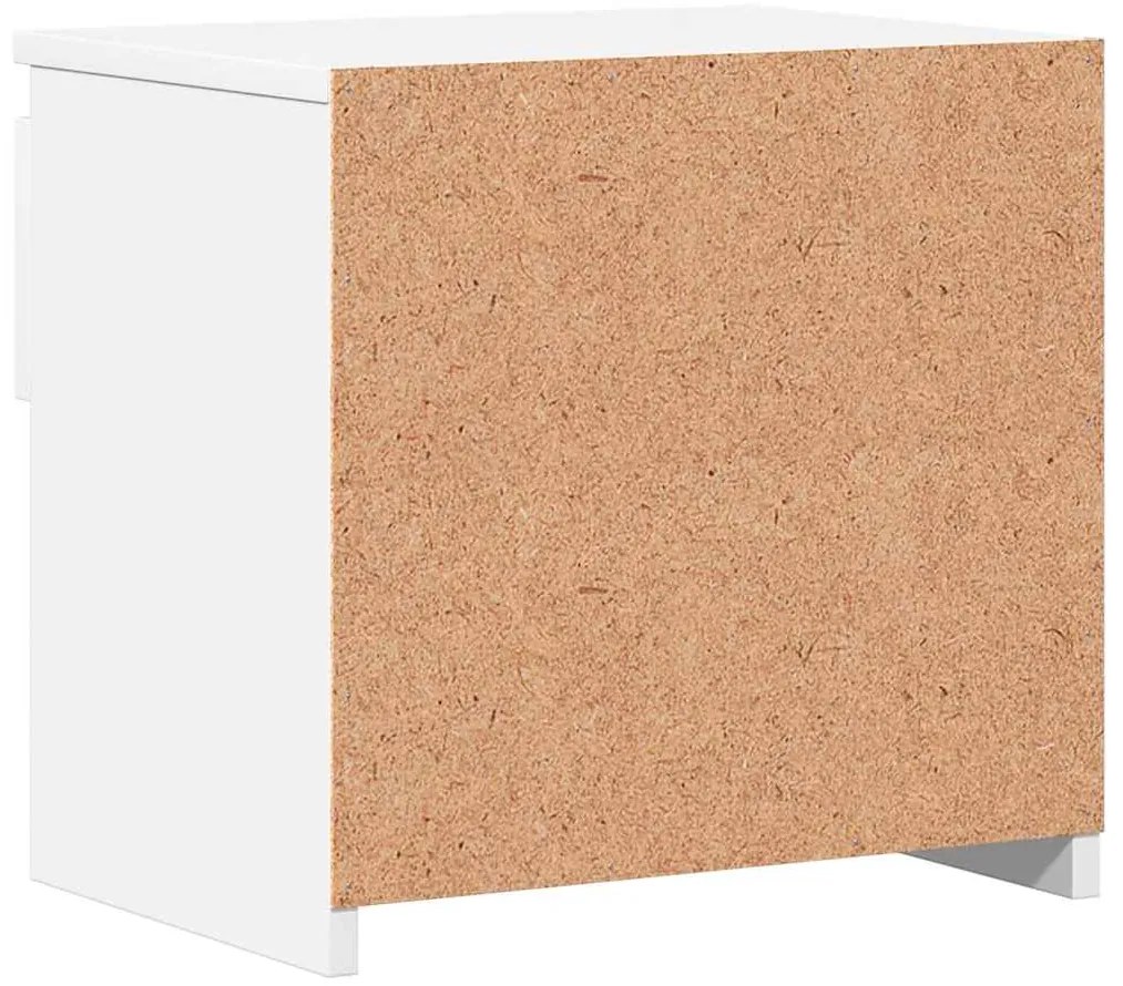 Mesa de cabeceira 40x30x39 cm contraplacado branco brilhante