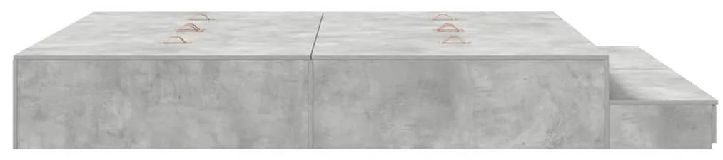 Estrado de Cama Cinzento Concreto 180x200 cm