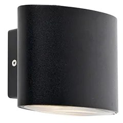 Candeeiro de parede exterior moderno preto com LED IP44 - Ovum Moderno