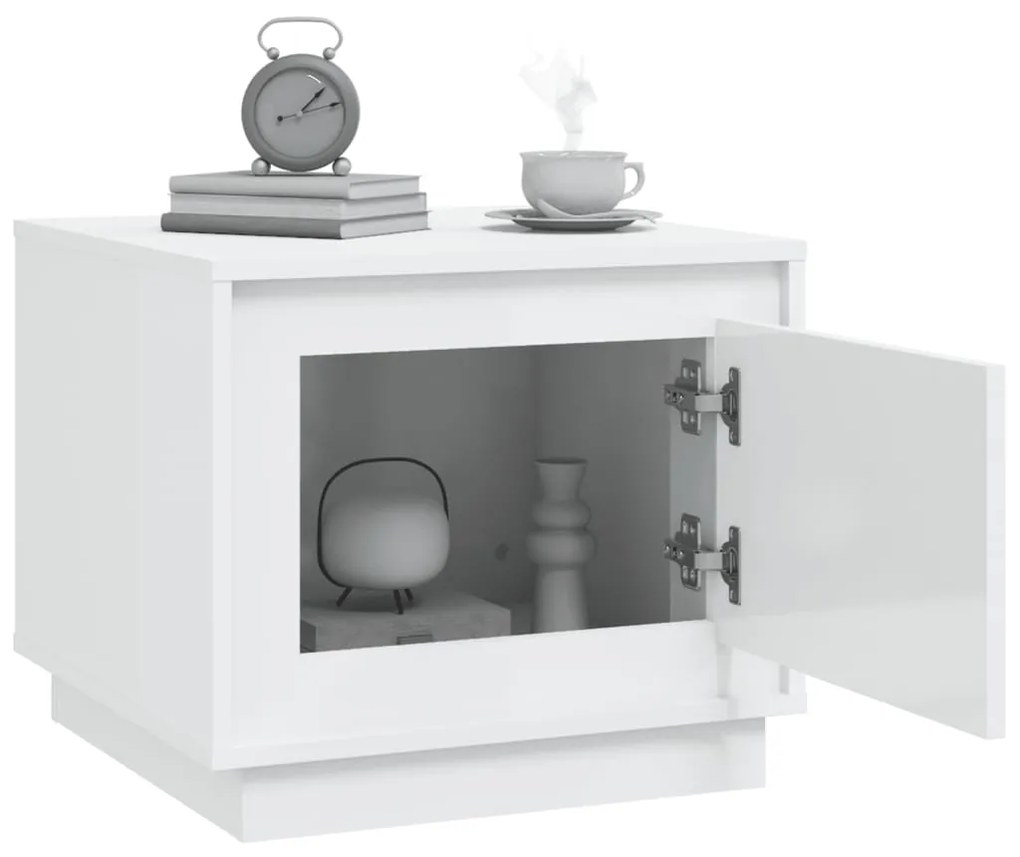 Mesa de centro 51x50x44 cm derivados madeira branco brilhante