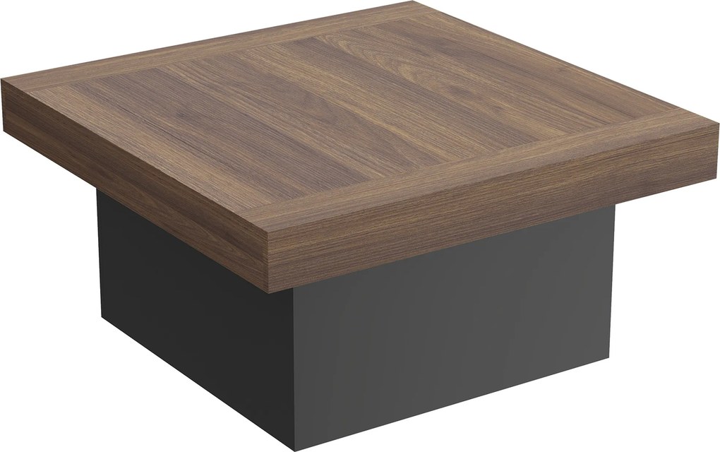 HOMCOM Mesa de centro quadrada com iluminação LED 16 cores, mesa de sala moderna, 90 x 90 x 45 cm, nogueira | Aosom Portugal