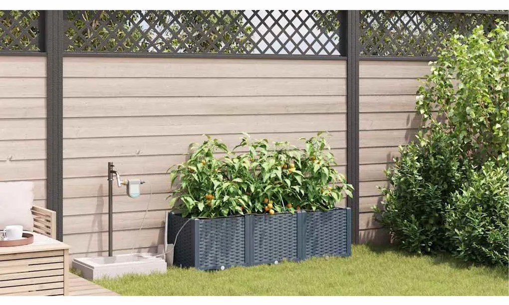 Jardineiras de Jardim 1 pc Cinzento-claro 120 x 40 x 37.5 cm