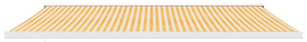 Toldo retrátil 5x3 m tecido e alumínio amarelo e branco