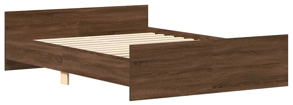 Estrutura cama+cabeceira/apoio pés 140x200 cm carvalho castanho
