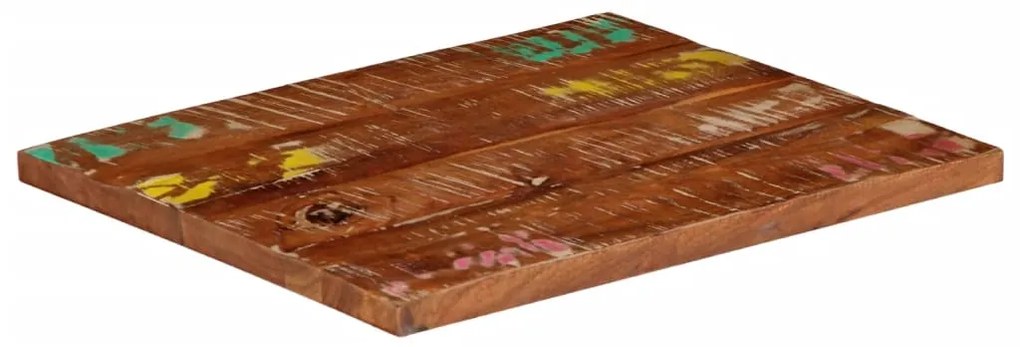 Tampo de mesa retangular 60x50x3,8 cm madeira recuperada maciça