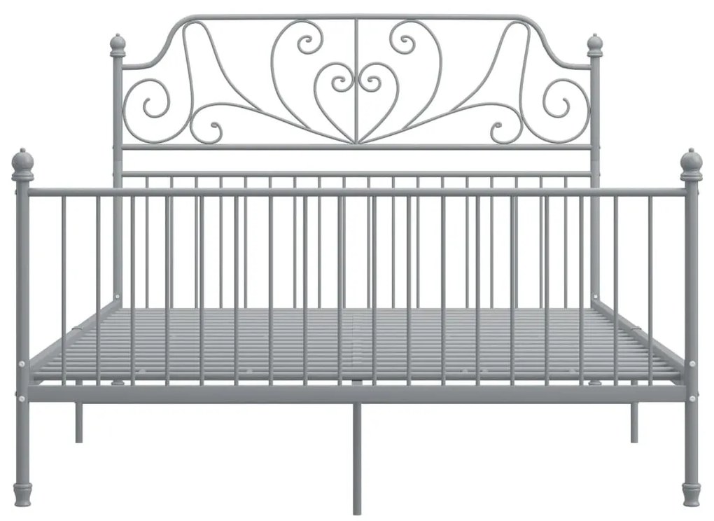 Estrutura de cama metal 160x200 cm cinzento