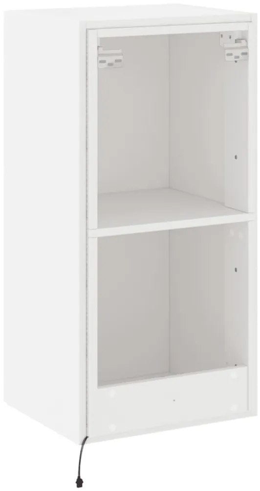 Móvel de parede para TV com luzes LED 40,5x35x80 cm branco