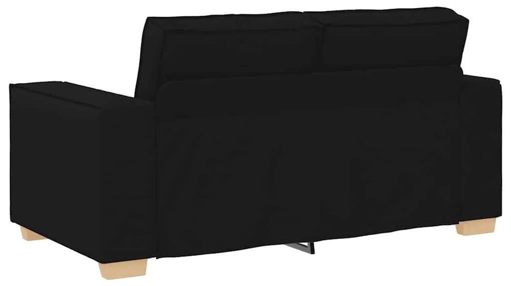 Sofá de 2 lugares preto 120 cm tecido
