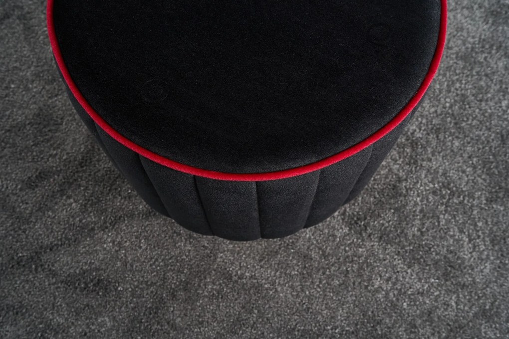 **** Pouffe Lindy – Anthracite &amp; Rosa – 40x40x40 cm

**