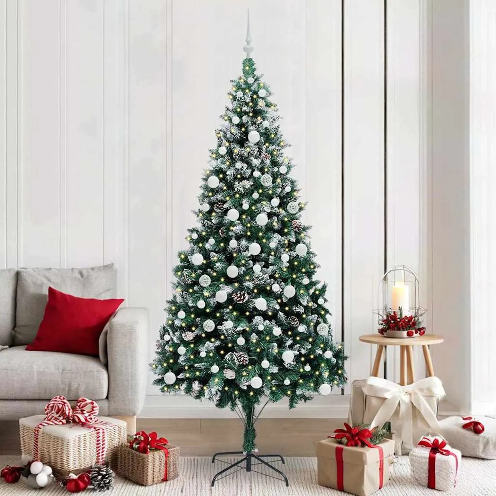 vidaXL Árvore de Natal Artificial Verde 210 cm PVC, Aço e Plástico