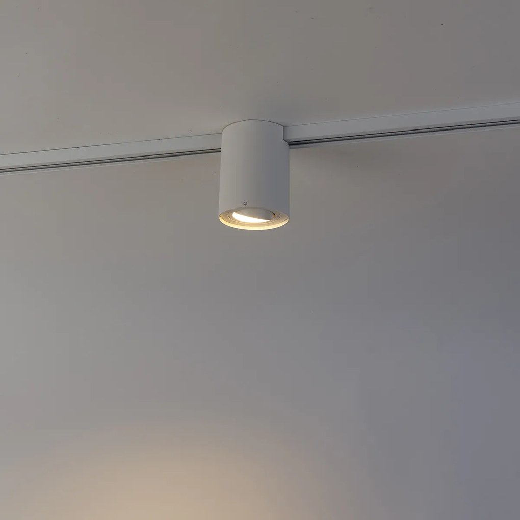 Foco de trilho moderno monofásico branco - Rondoo Up