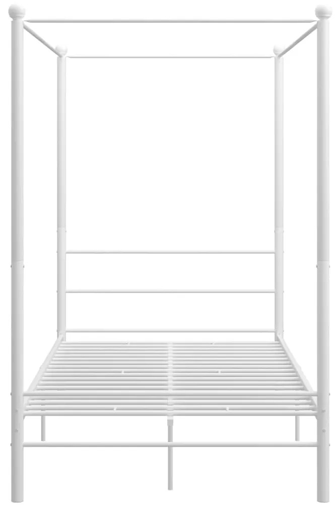 Estrutura de cama com dossel 120x200 cm metal branco