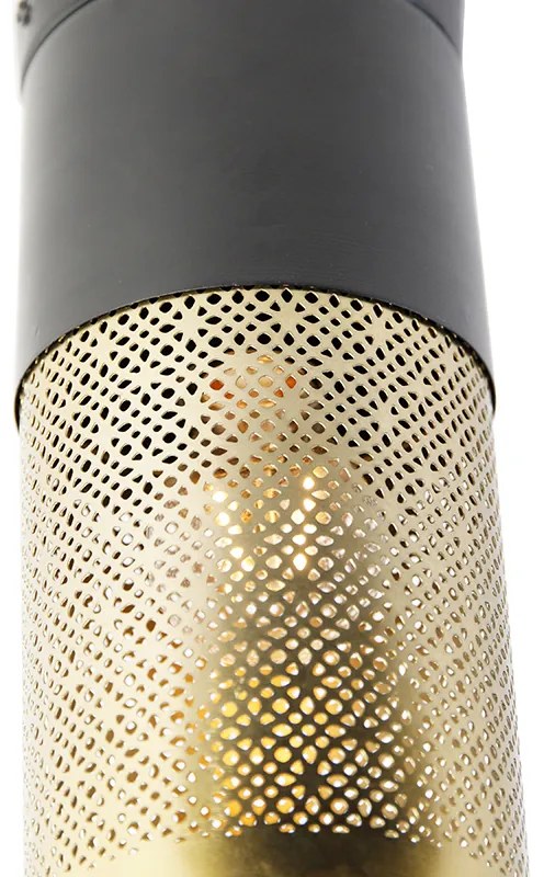 Luminária de teto industrial preto com dourado - Raspi Industrial