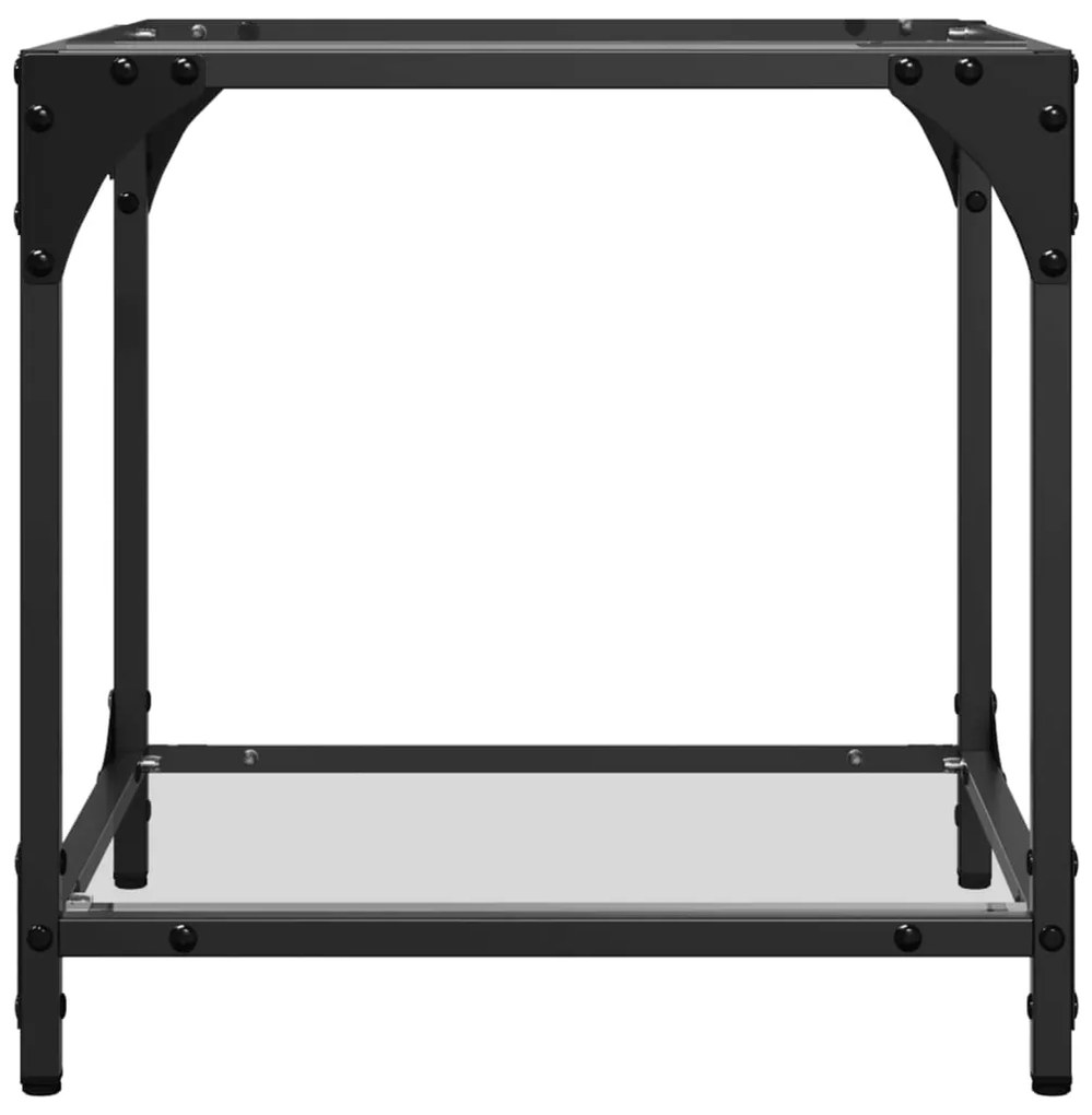 Mesas de centro c/ topo vidro transparente 2 pcs 40x40x40cm aço